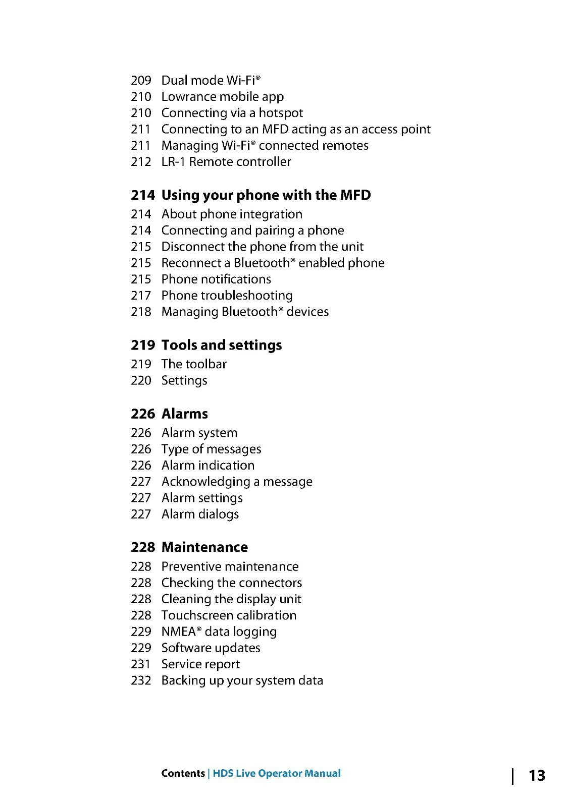 LOWRANCE HDS LIVE Fish Finder User Manual Operation Guide WIRE BOUND, FULL COLOR