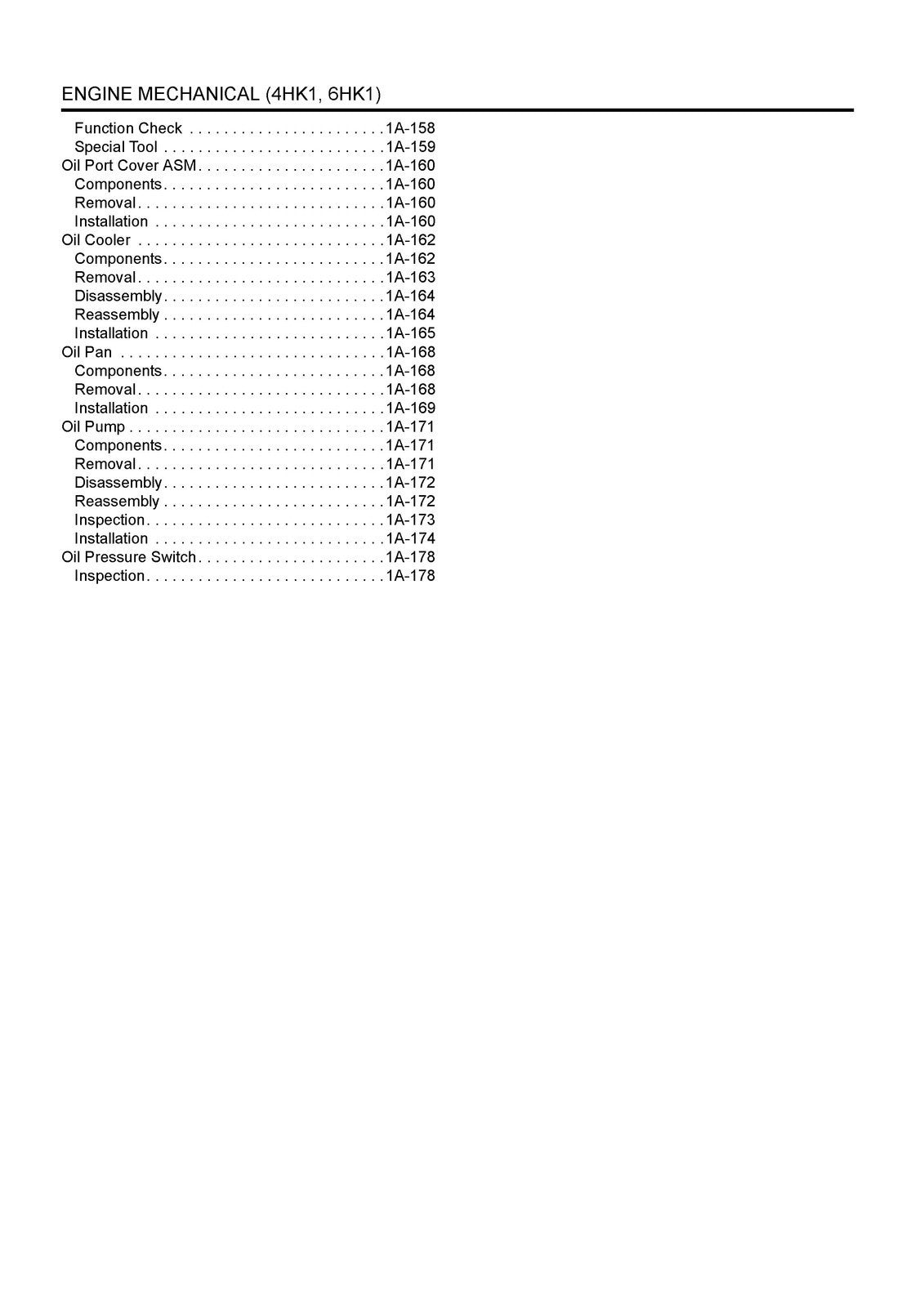 HITACHI 4HK1 6HK1 Fuel Injection System Service Manual - WIRE BOUND - COVERS