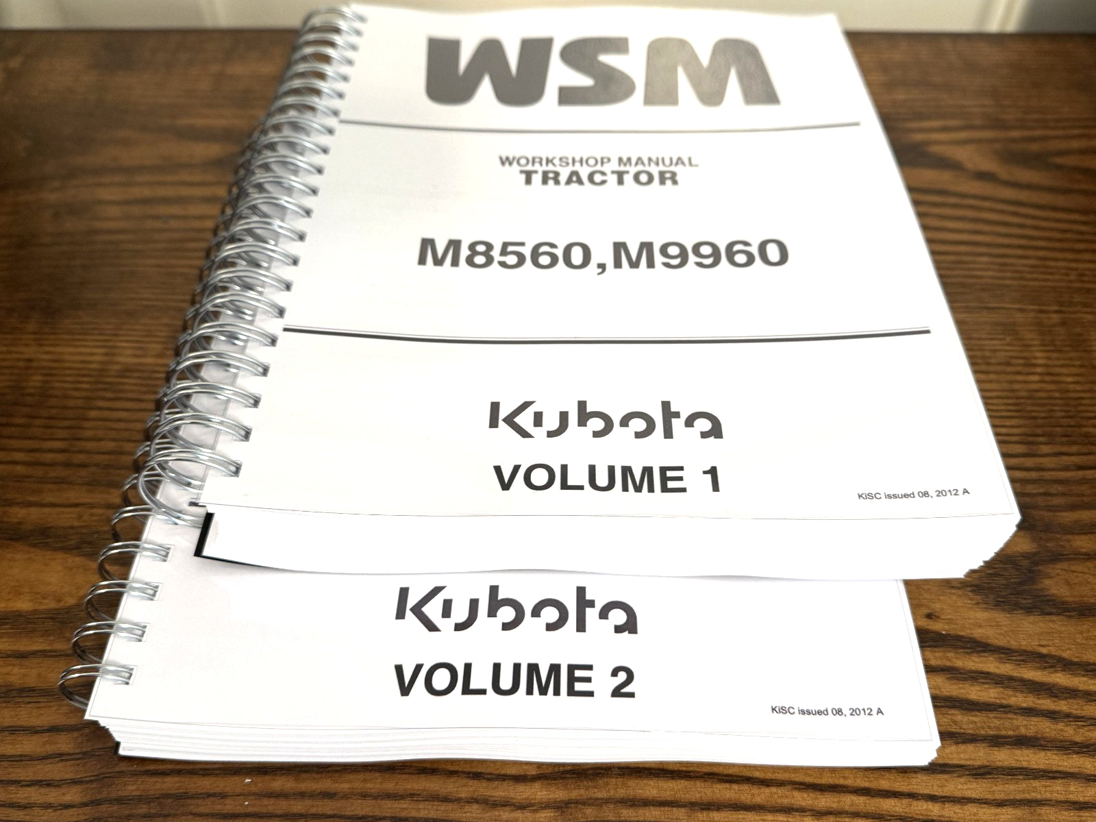 KUBOTA M8560 M9960 WORKSHOP MANUAL (718 PGS IN 2 VOLUMES) WIRE BOUND XL FOLDOUTS