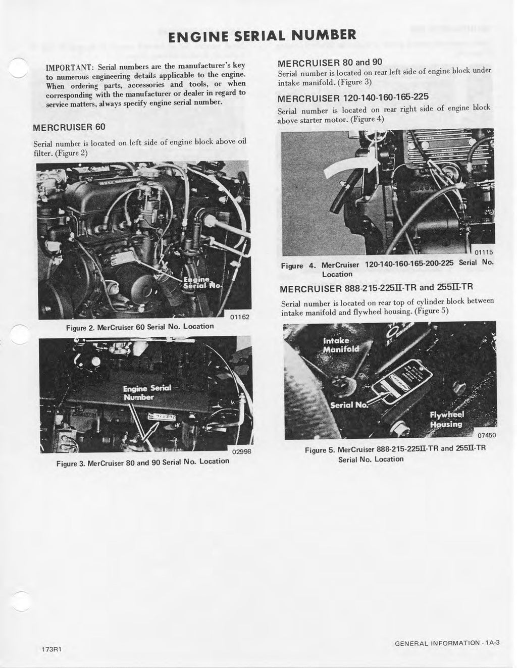 MERCURY MERCRUISER NO. 1 STERN DRIVE MARINE ENGINES SERVICE MANUAL - WIRE BOUND