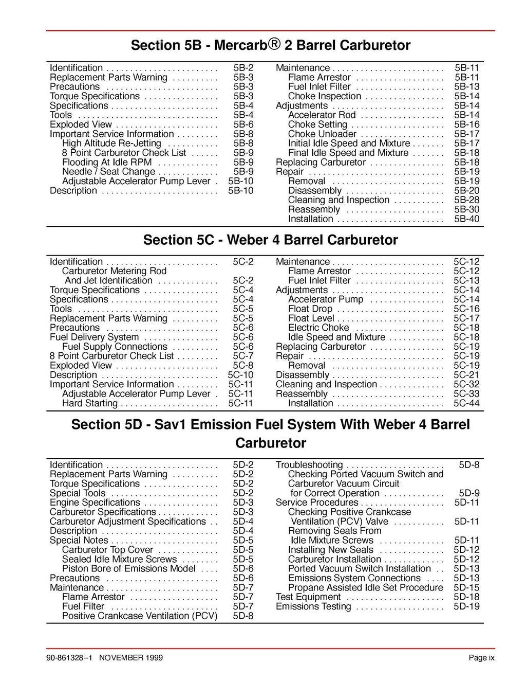 MERCURY No 25 Marine Engines GM V6 Service Manual - STEEL WIRE BOUND - COVERS