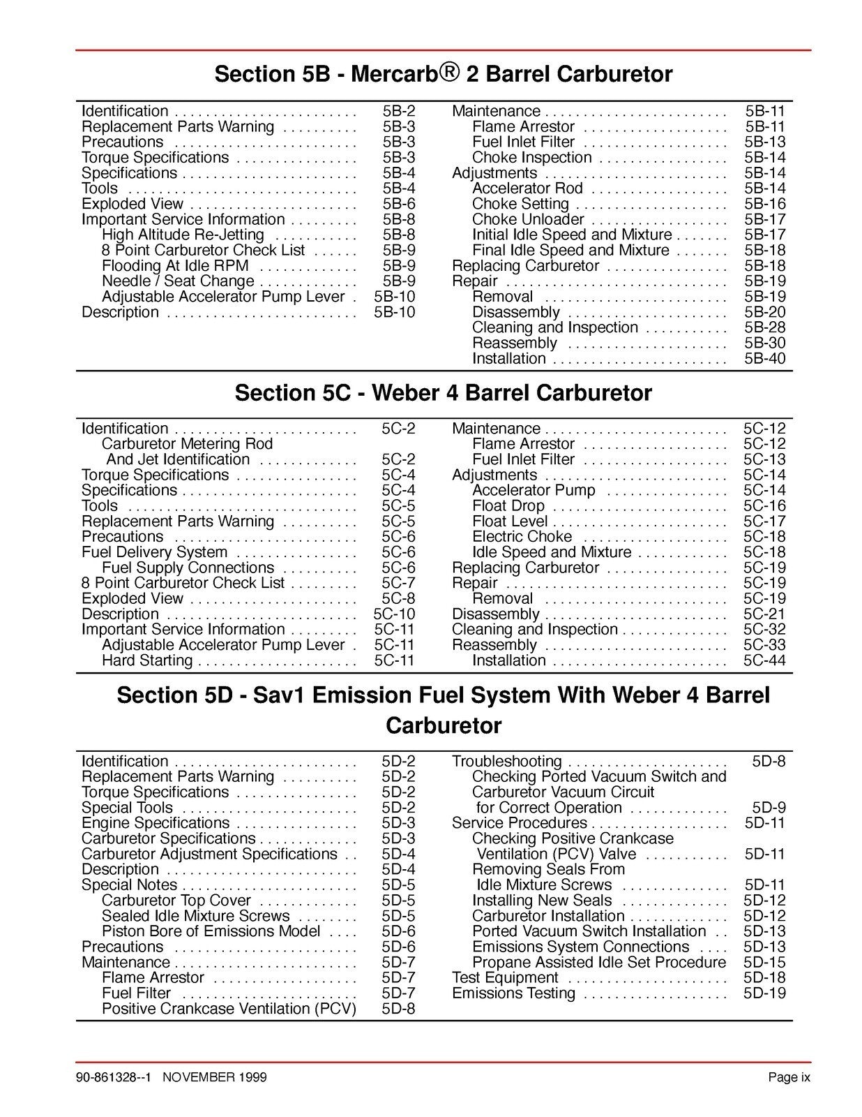 MERCURY No 25 Marine Engines GM V6 Service Manual - STEEL WIRE BOUND - COVERS