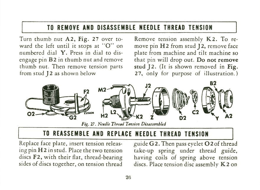 SINGER 201P Sewing Machine Instructions Manual 1953 - WIRE BOUND - TOUGH COVERS