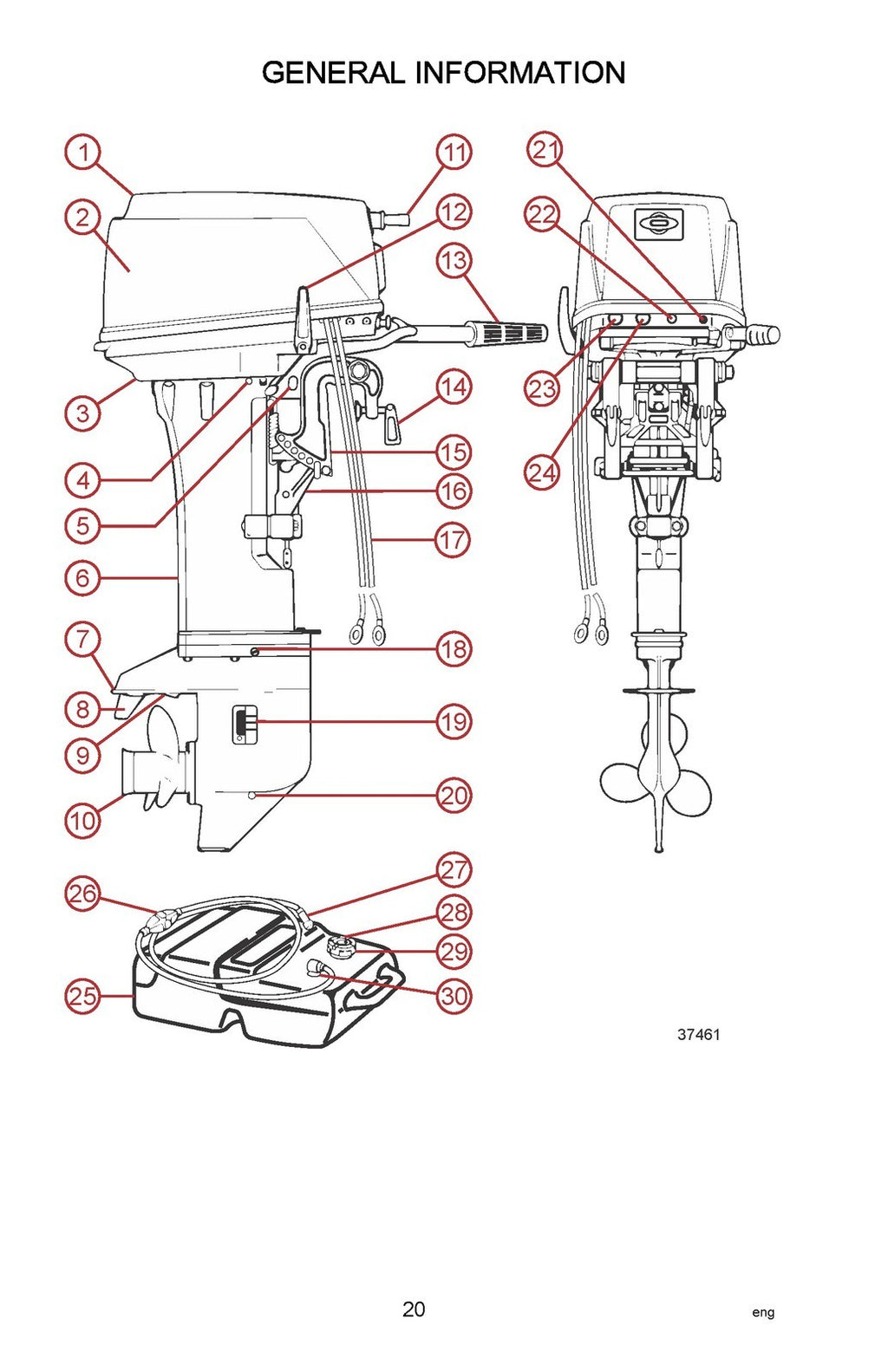 MERCURY 25 30 TWOSTROKE 2019 OPERATORS MANUAL - STEEL WIRE BOUND - TOUGH COVERS