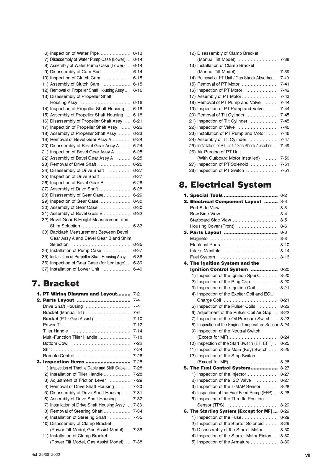 TOHAYSU 4 STROKE MFS 25D 30D SERVICE MANUAL- WIRE BOUND- TOUGH COVERS - FOLDOUTS