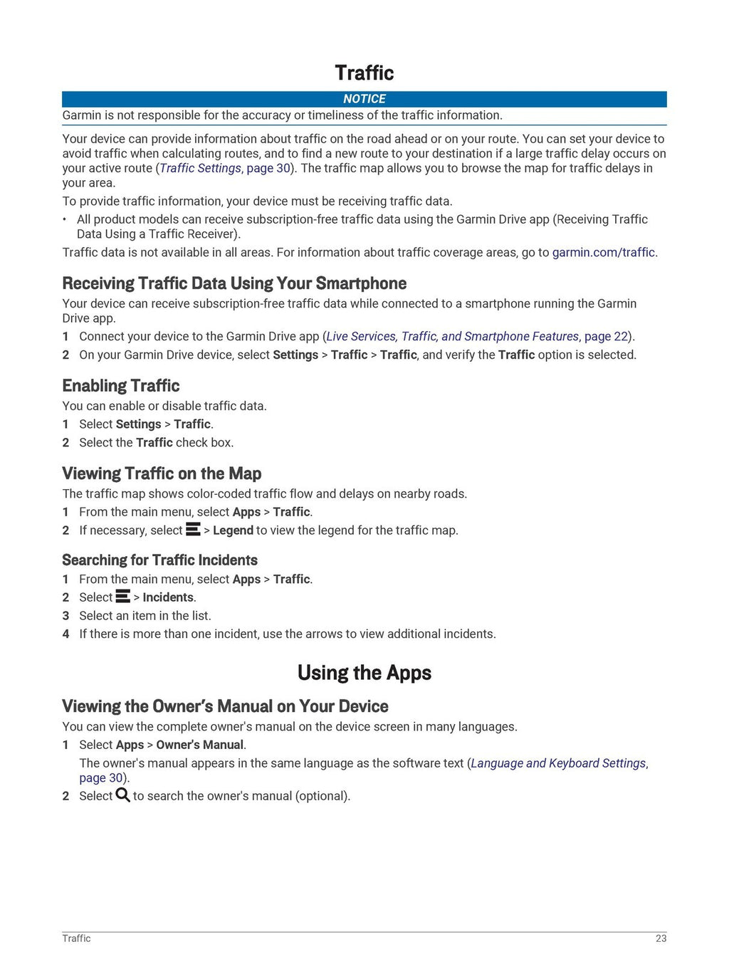 GARMIN DRIVE 53 AND LIVE TRAFFIC Owners Manual - STEEL WIRE BOUND - TOUGH COVERS