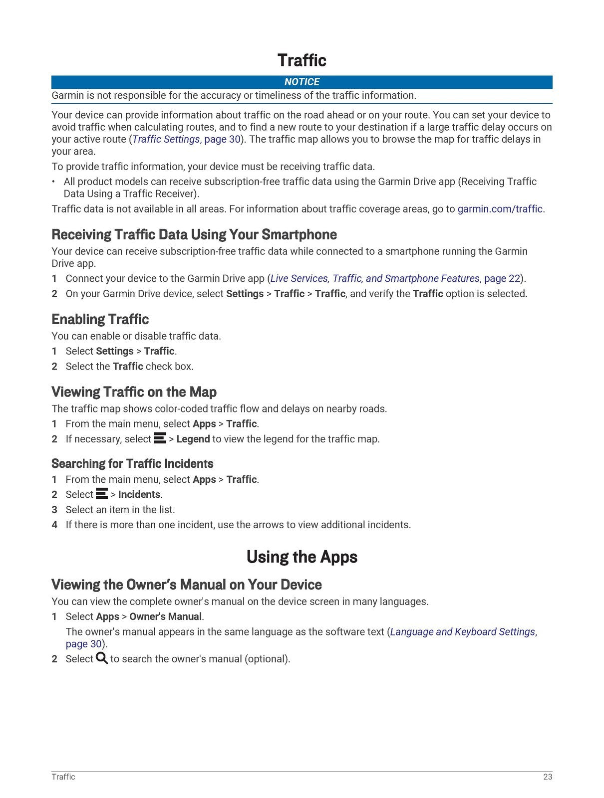 GARMIN DRIVE 53 AND LIVE TRAFFIC Owners Manual - STEEL WIRE BOUND - TOUGH COVERS