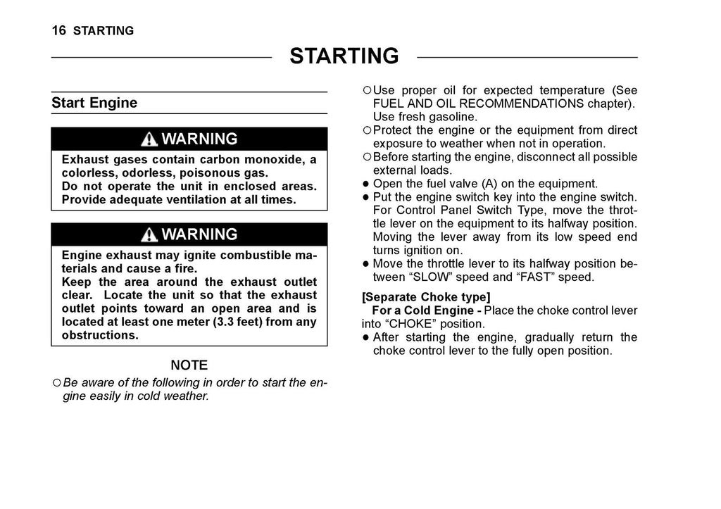 KAWASAKI FX921V FX1000V Gas Engine Owners Manual - WIRE BOUND - TOUGH COVERS