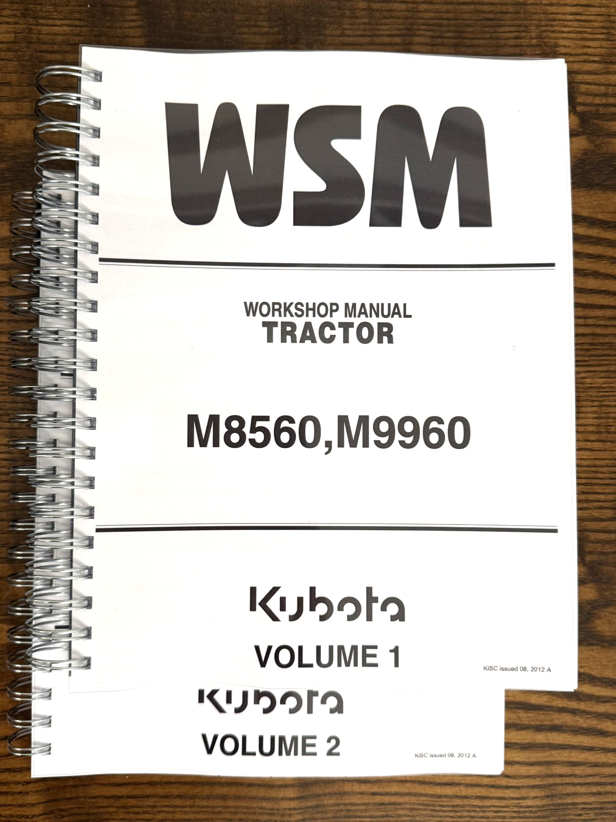 KUBOTA M8560 M9960 WORKSHOP MANUAL (718 PGS IN 2 VOLUMES) WIRE BOUND XL FOLDOUTS