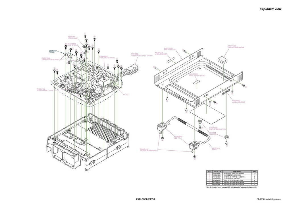 YAESU FT-891 TRANCEIVER TECHNICAL MANUAL - LARGE FOLD-OUT PAGES - WIRE BOUND