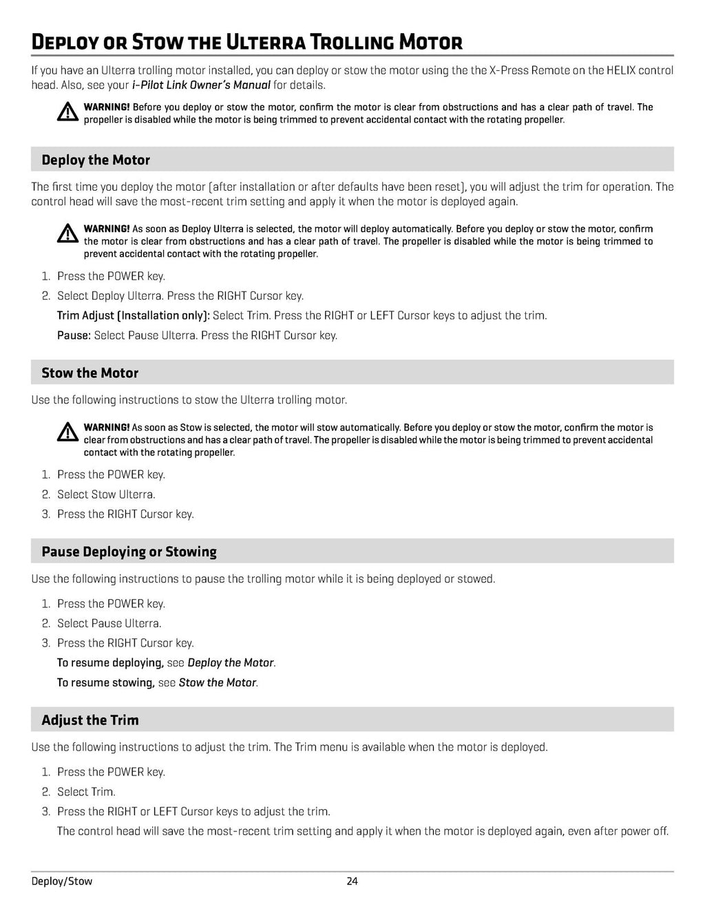 HUMMINBIRD iPilot Link for HELIX Operators Manual - WIRE BOUND - COVERS