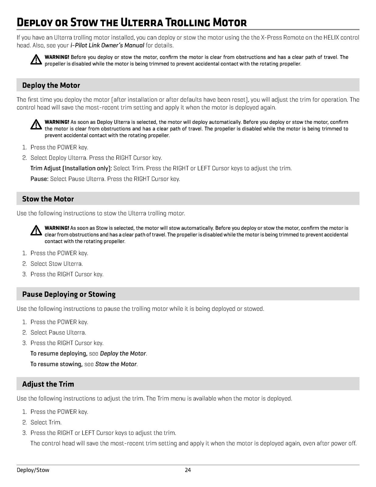 HUMMINBIRD iPilot Link for HELIX Operators Manual - WIRE BOUND - COVERS
