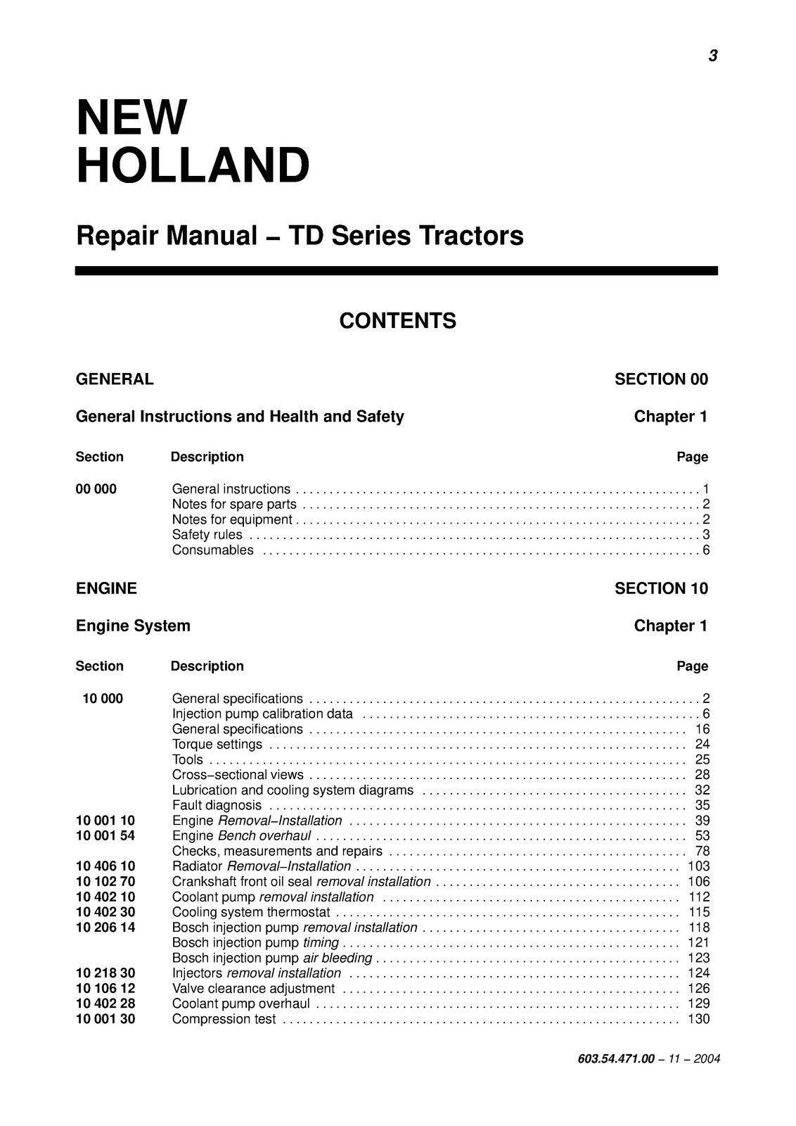 NEW HOLLAND TD60D TD70D TD80D TD90D TD95D Tractor SERVICE MANUAL BOUND, FOLDOUTS