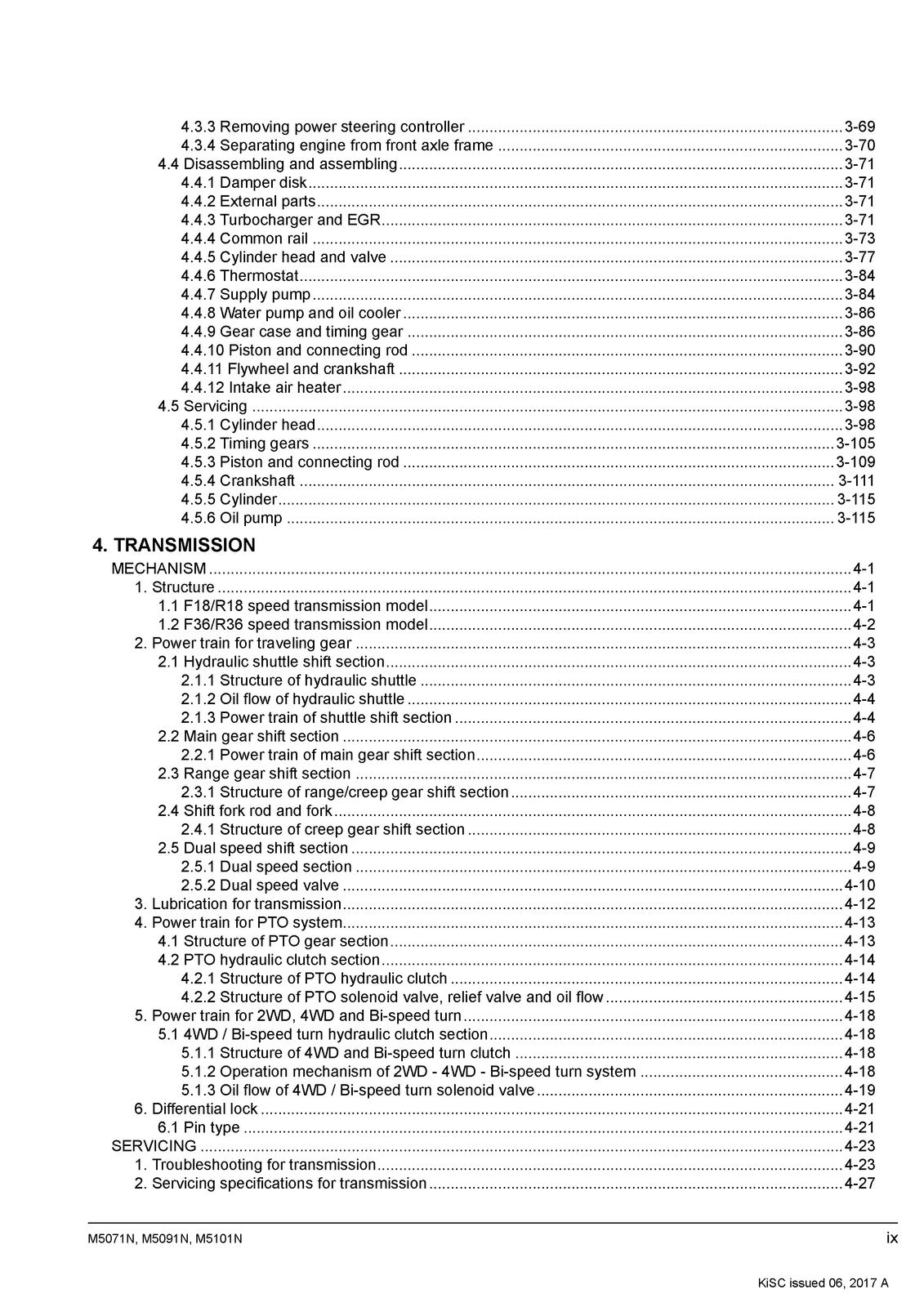 KUBOTA M5071N M5091N M5101N WORKSHOP MANUAL - WIRE BOUND & TOUGH COVERS