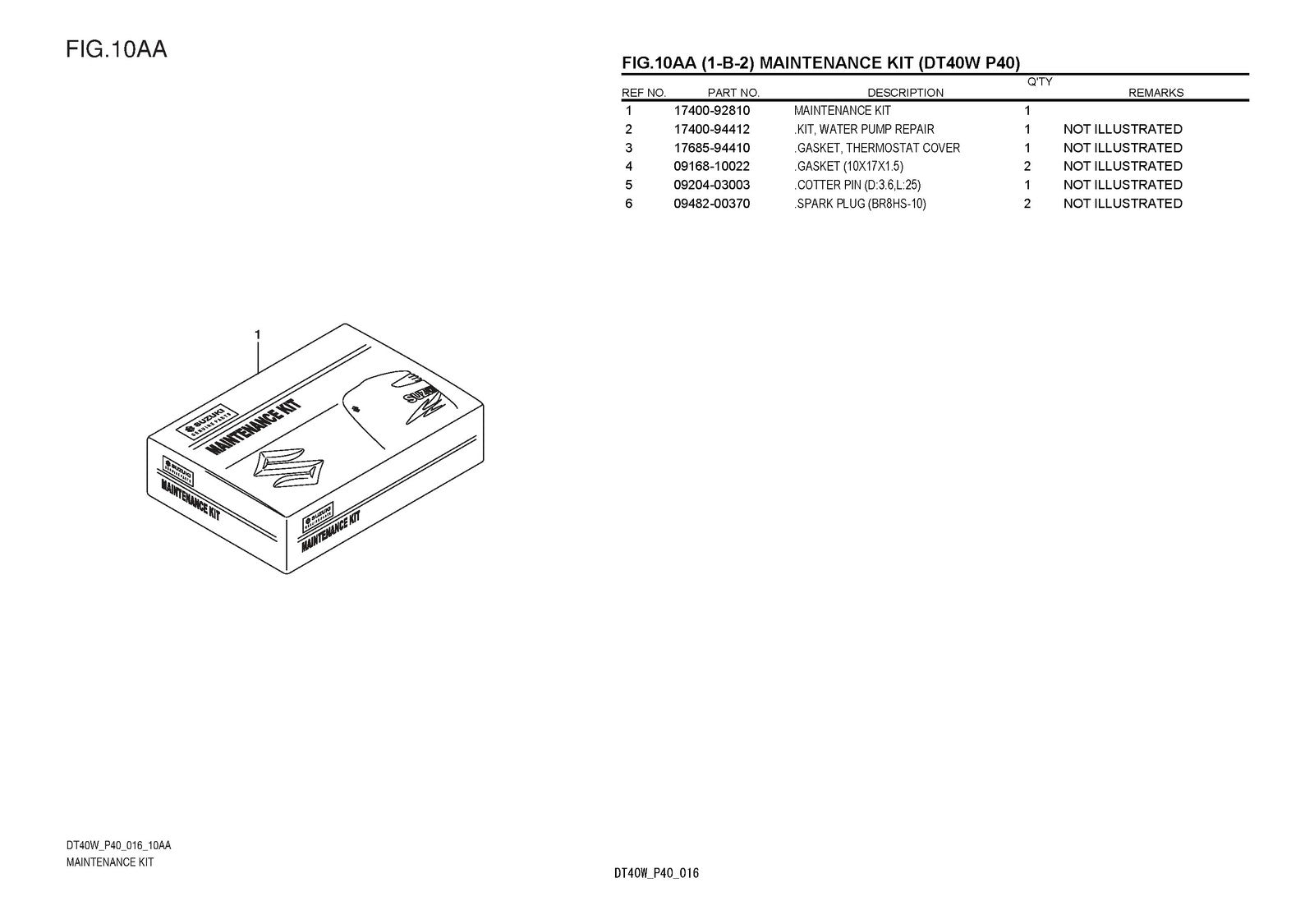 SUZUKI DT40W DT40WR DT40WK PARTS CATALOGUE MANUAL - WIRE BOUND TOUGH COVERS