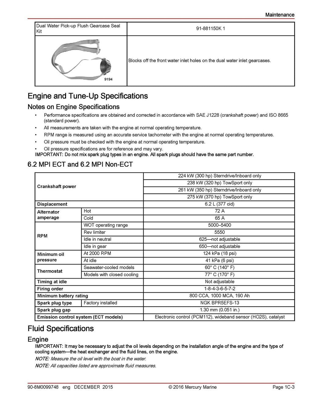 MERCURY 6.2L MERCRUISER SERVICE MANUAL - STEEL WIRE BOUND - PROTECTIVE COVERS