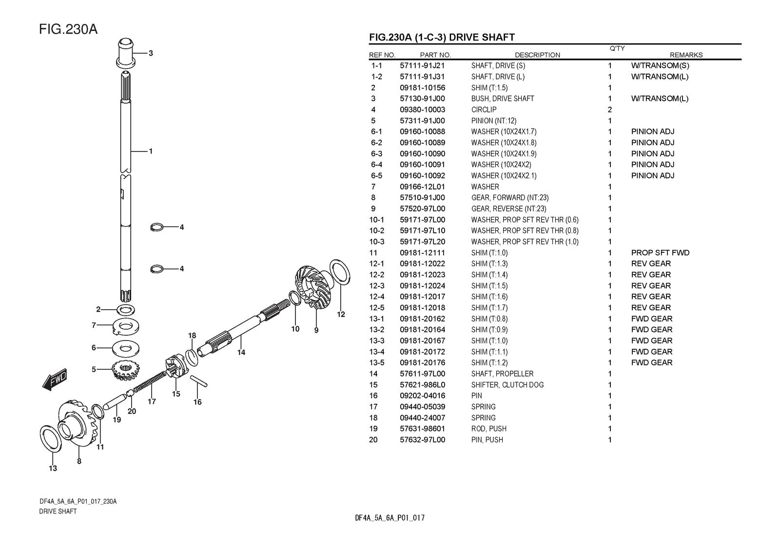 SUZUKI DF4A DF5A DF6A OUTBOARD PARTS CATALOGUE MANUAL - WIRE BOUND, TOUGH COVERS