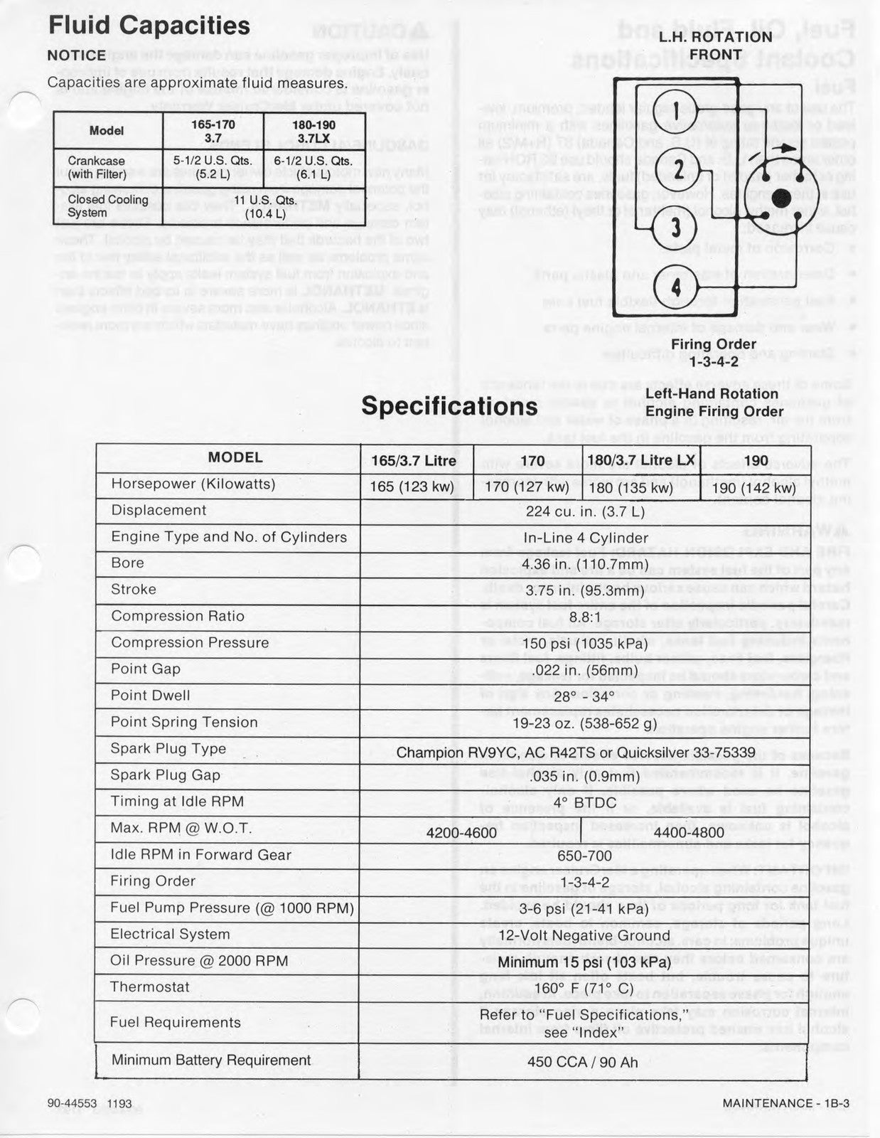 MERCURY Mercruiser NO. 8 SERVICE MANUAL Marine 4 CYL - WIRE BOUND - TOUGH COVERS