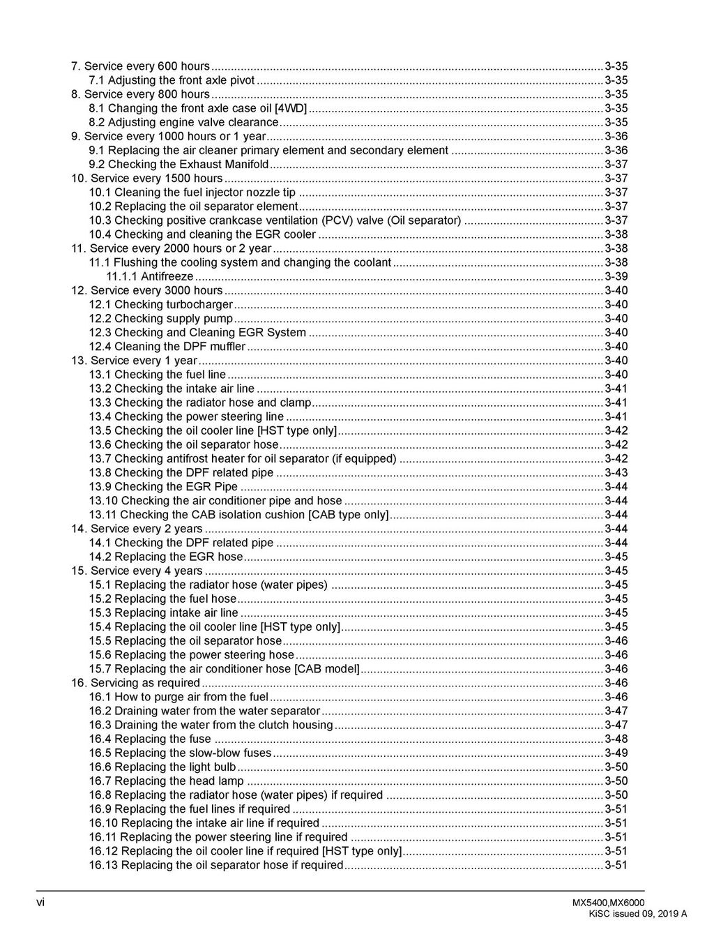 KUBOTA MX5400 MX6000 WORKSHOP MANUAL WSM - WIRE BOUND, COVERS, XL FOLDOUT PAGES!