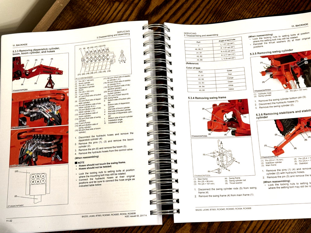 KUBOTA BX23S LA340 BT603 RCK54D RCK60D RCK54 RCK60B WORKSHOP MANUAL, XL FOLDOUTS