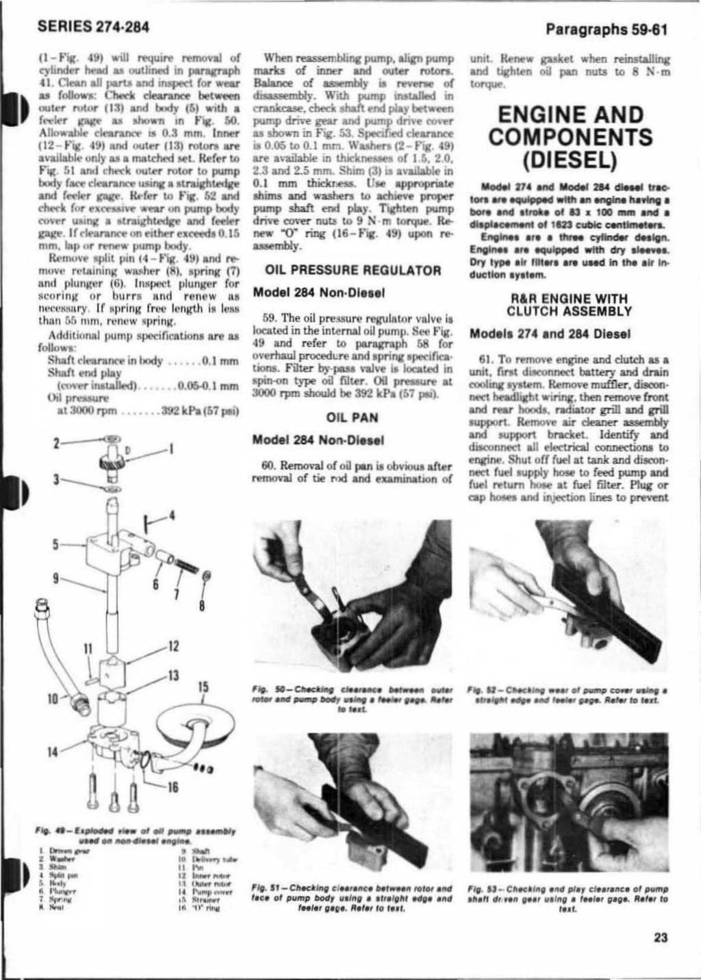 INTERNATIONAL 274 284 Diesel Tractor Shop Manual - WIRE BOUND - TOUGH COVERS