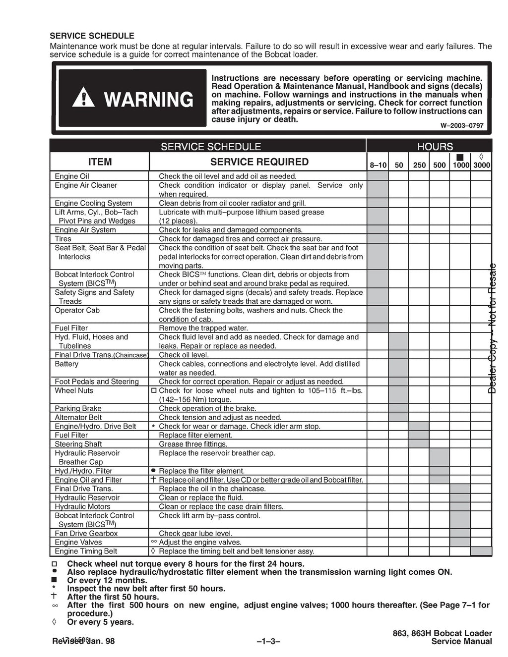 BOBCAT 863 & 863 HIGH FLOW SERVICE MANUAL - WIRE BOUND - COVERS - HUGE FOLDOUTS!