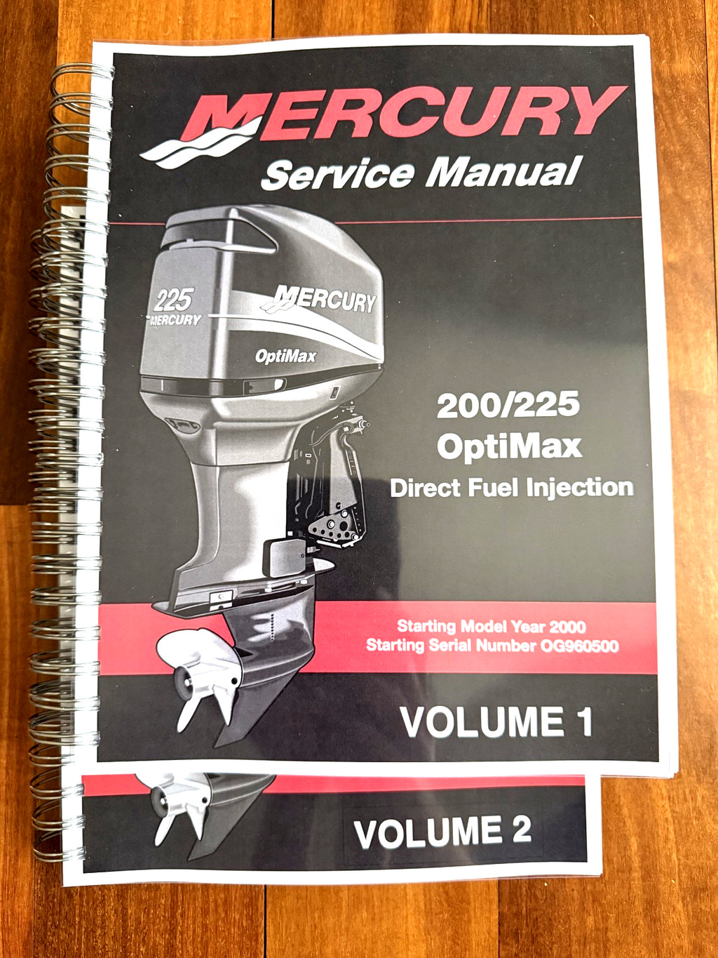 MERCURY 200-225 OptiMax DFI SERVICE MANUAL YR 2000+ WIRE BOUND COVERS, FOLDOUTS!