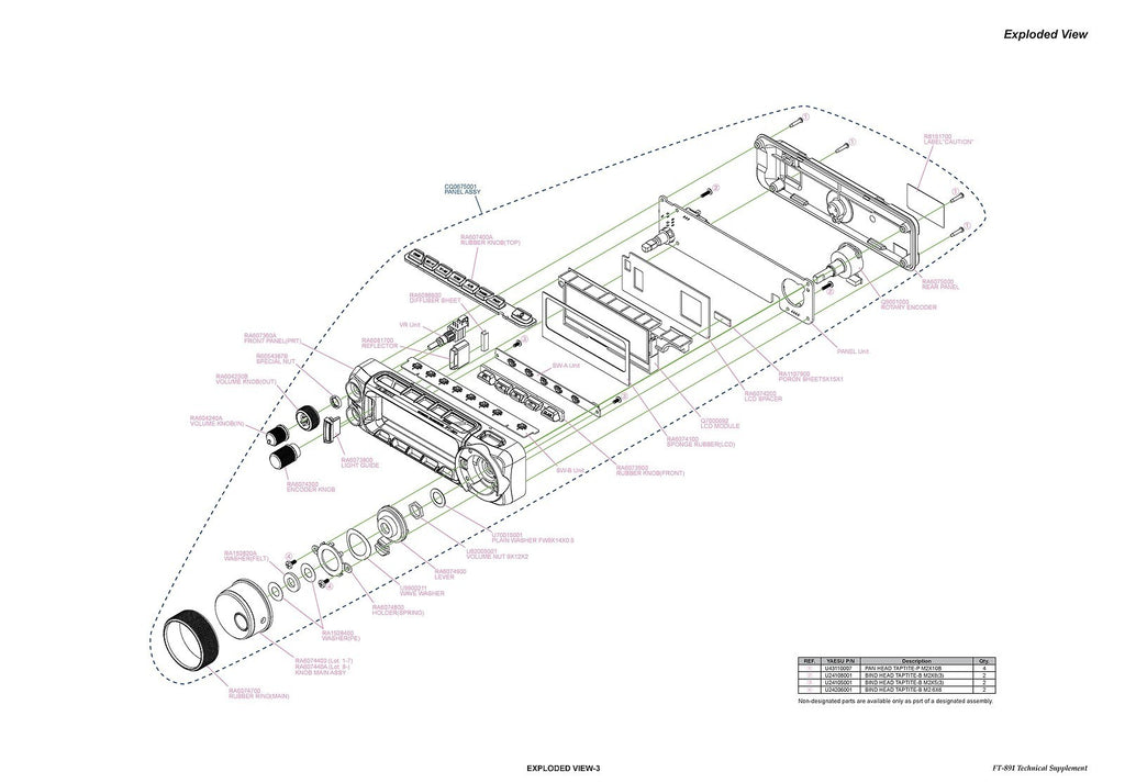 YAESU FT-891 TRANCEIVER TECHNICAL MANUAL - LARGE FOLD-OUT PAGES - WIRE BOUND