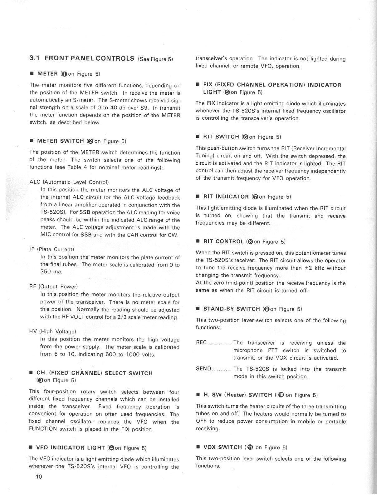 KENWOOD TS-520S TRANCEIVER OPERATING MANUAL - STEEL WIRE BOUND - TOUGH COVERS