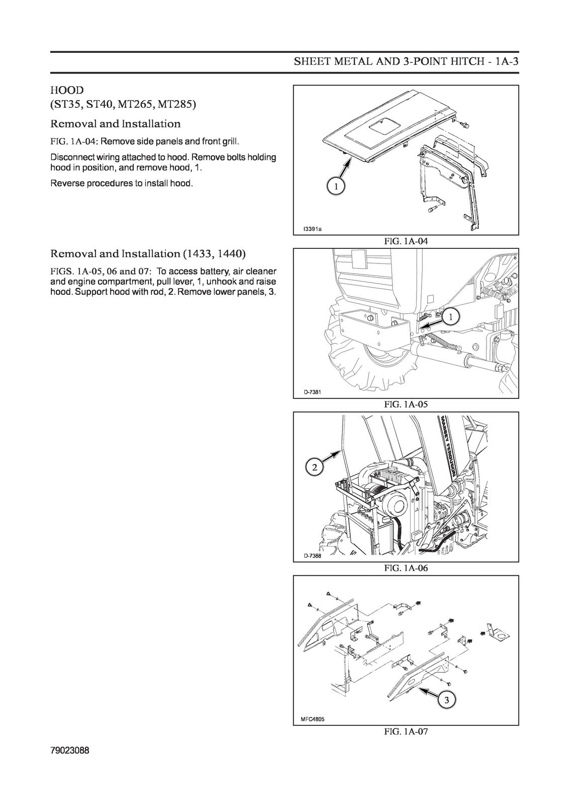 MASSEY FERGUSON 1433V 1440V Workshop Service Manual - WIRE BOUND - TOUGH COVERS