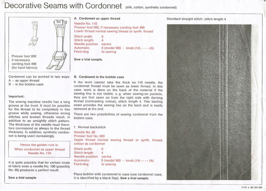 BERNINA 807 810 817 Sewing Machine User Manual - FULL COLOR - WIRE BOUND, COVERS