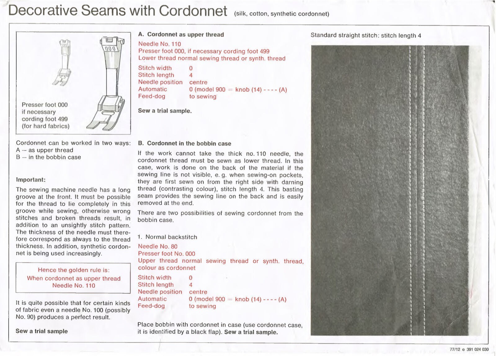 BERNINA 807 810 817 Sewing Machine User Manual - FULL COLOR - WIRE BOUND, COVERS