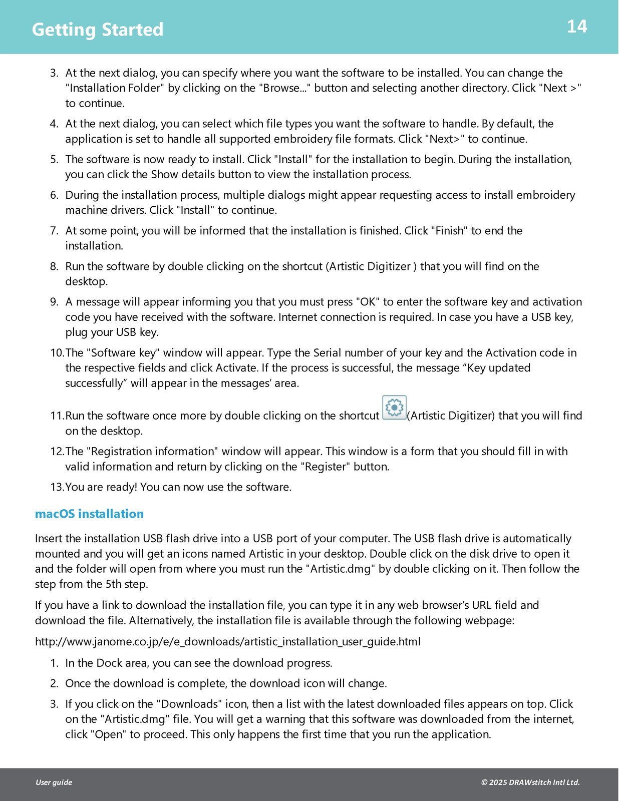 JANOME Artistic Digitizer 2.0 User Guide MANUAL (2025) STEEL WIRE BOUND - COVERS