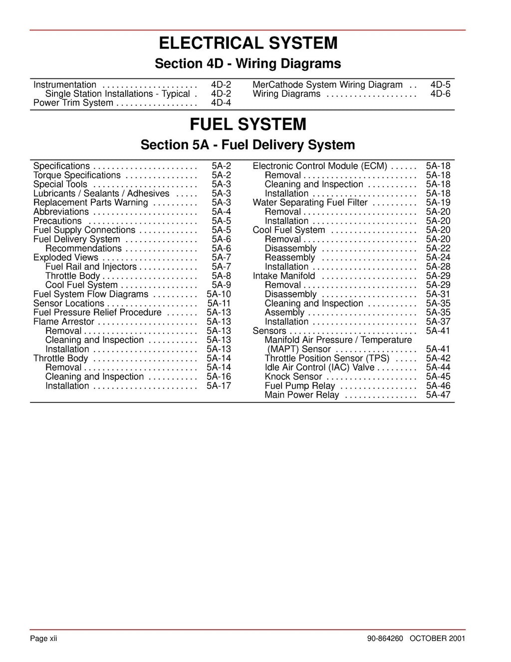MERCURY MerCruiser No. 31 5.0 - 6.2L Gas SERVICE MANUAL - BOUND COVERS FOLDOUTS!