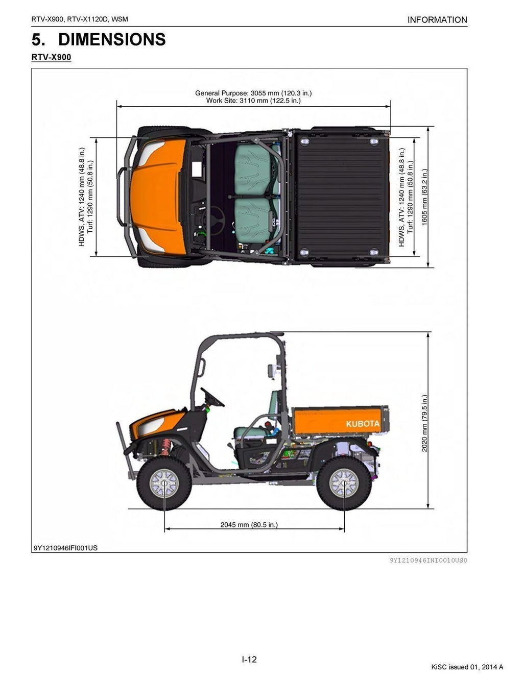KUBOTA RTV-X900 BUNDLE: OPERATORS MANUAL, WORKSHOP MANUAL & PARTS MANUAL: 950 PG