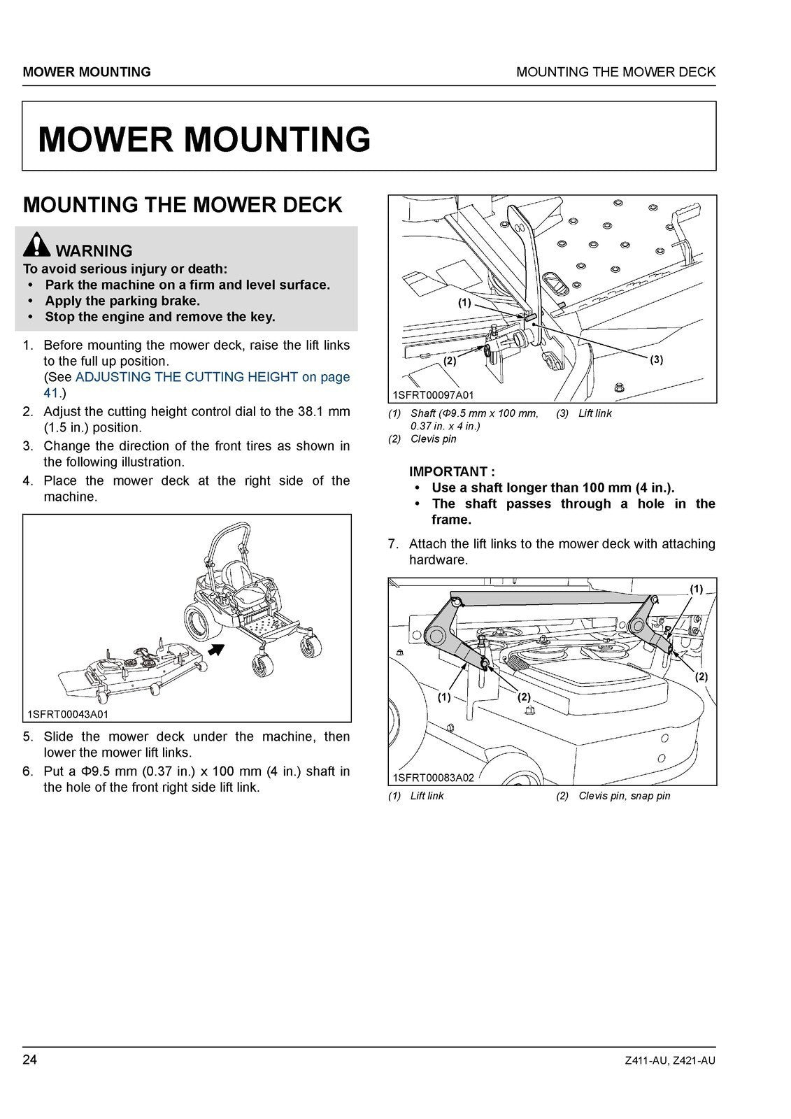 KUBOTA Z411-AU Z421-AU ZERO TURN MOWER OPERATORS MANUAL - WIRE BOUND - COVERS