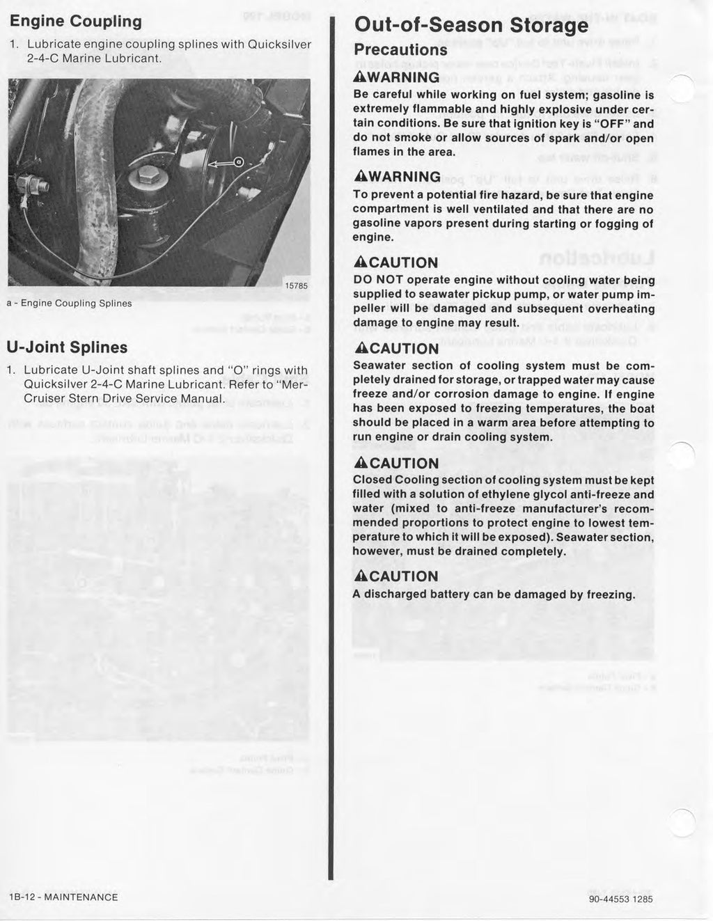 MERCURY Mercruiser NO. 8 SERVICE MANUAL Marine 4 CYL - WIRE BOUND - TOUGH COVERS