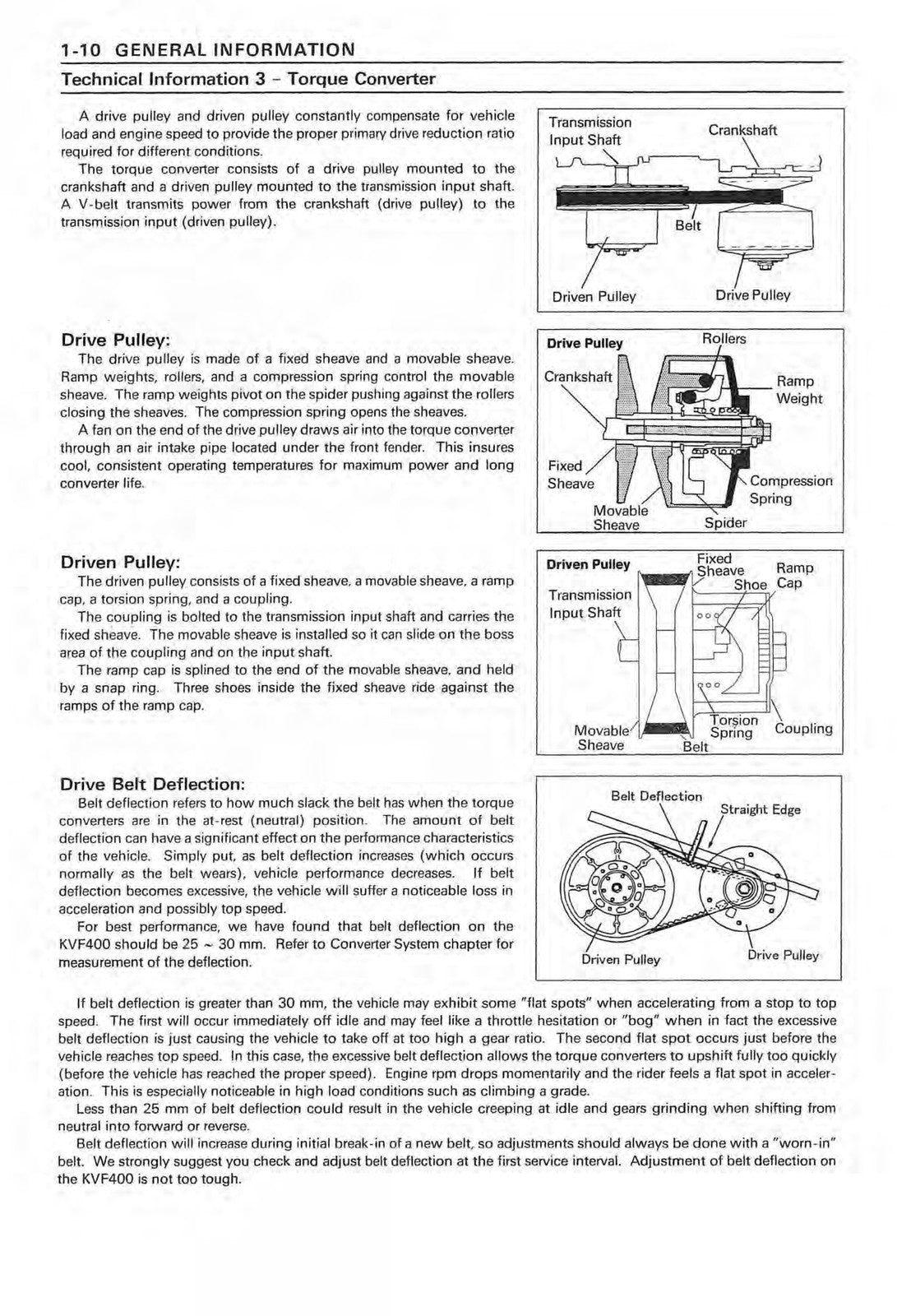 KAWASAKI Prairie 400 4X4 All Terrain Vehicle Service Manual - WIRE BOUND