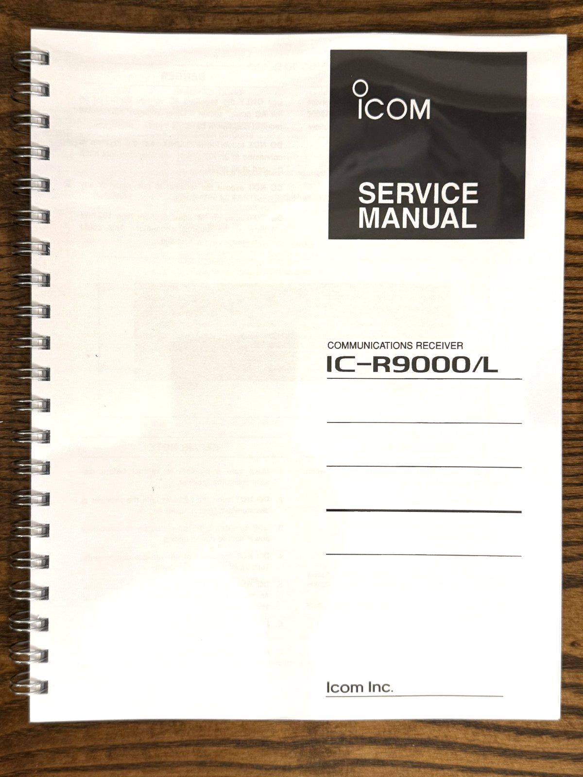 ICOM IC-R9000 IC-R9000L Receiver Service Manual - WIRE BOUND& COVERS - FOLDOUTS!