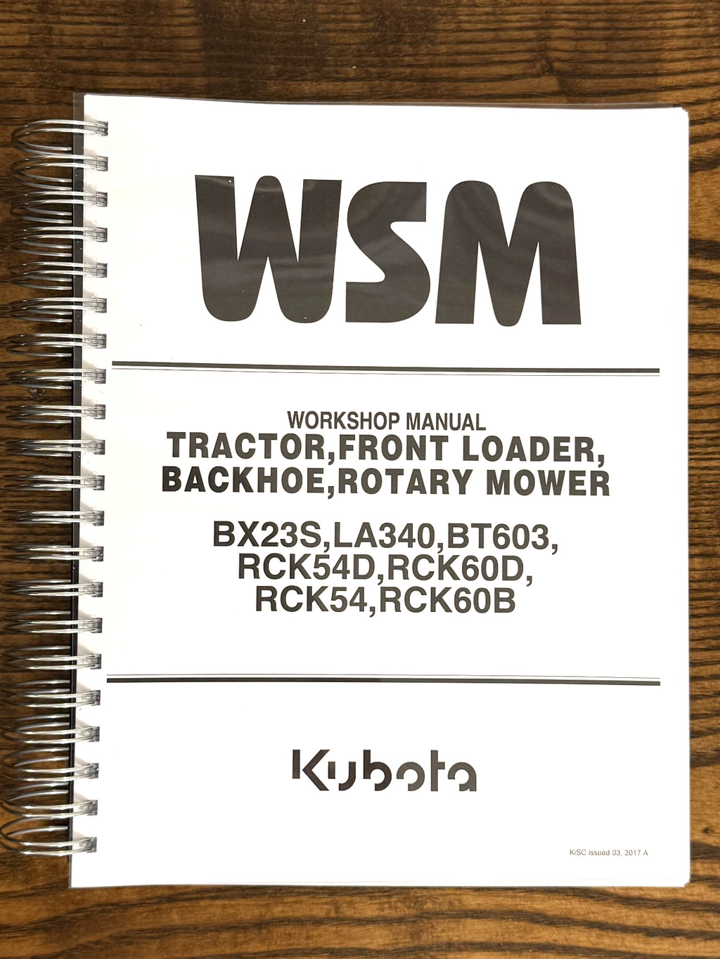 KUBOTA BX23S LA340 BT603 RCK54D RCK60D RCK54 RCK60B WORKSHOP MANUAL, XL FOLDOUTS