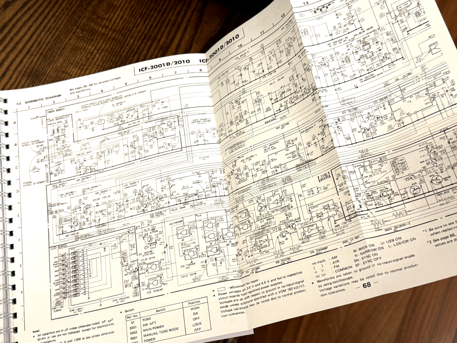SONY ICF-2001D 2010 Receiver Service Manual - WIRE BOUND - COVERS - XL FOLDOUTS!