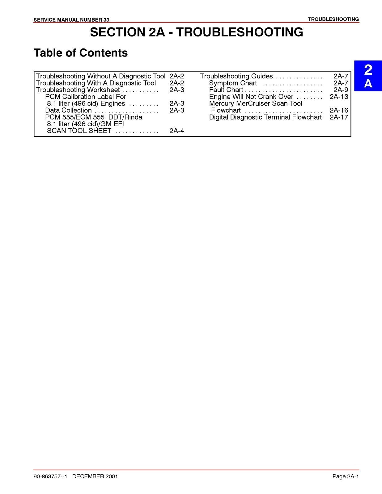 MERCURY MERCRUISER NO. 33 Big Block Diagnostics SERVICE MANUAL BOUND, FOLDOUTS!